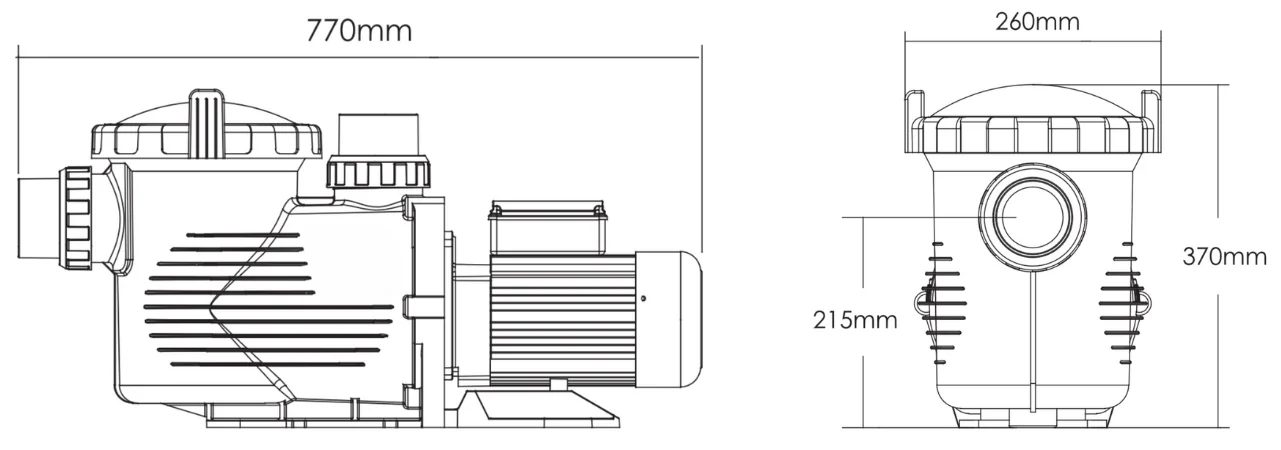 Dimensions du Pompe Ongane Excel-Power